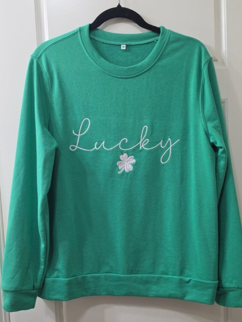 Green "Lucky" Embroidered Sweatshirt - Medium - Picture 7 of 7